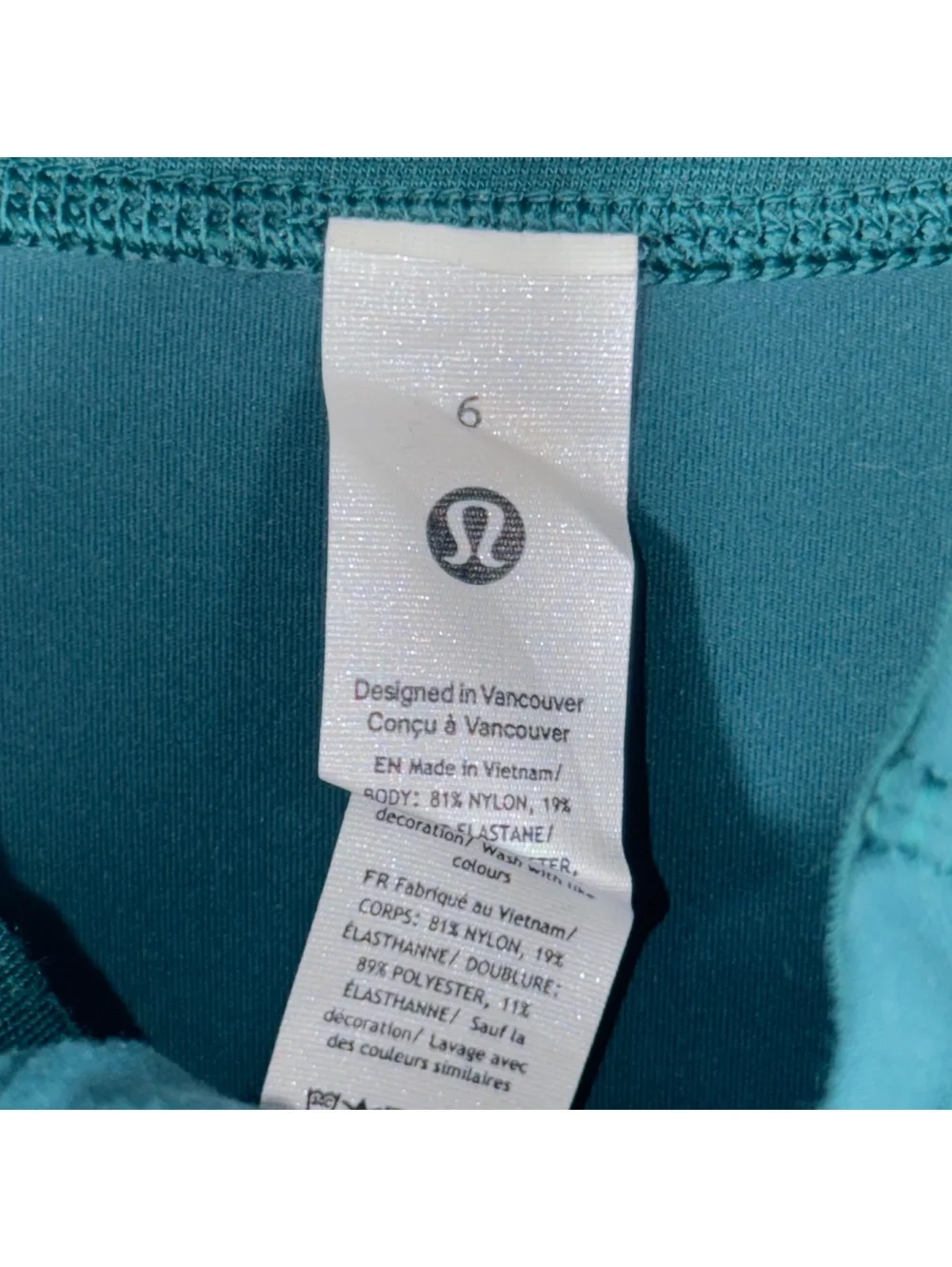 Lululemon Define Jacket Size 6 Teal Green Full Zip Luon Thumbholes